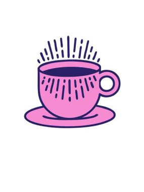 Dövme tasarımı kahve fincanının canlanması ve yüzdürülmesi