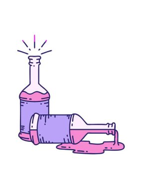 Geleneksel dövme tarzı bira şişelerinin animasyonunu canlandırın.