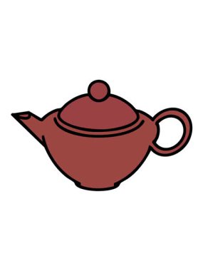 Bir çaydanlık Japon çay illüstrasyonunun titreşimli hareketi