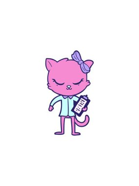 Yaylı şirin çizgi film iş kedisinin canlandırma etkisi