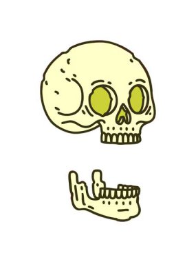 Dövmenin renk animasyonunu kafatasının geleneksel stiliyle değiştirmek