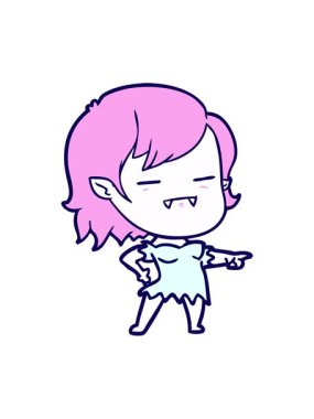 Ölümsüz vampir kız çizgi filminin neon ışık efektleri