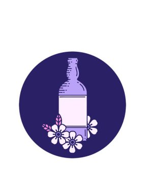 Yanıp sönen radyal çizgiler şarap şişesi yuvarlak tasarımının animasyonu