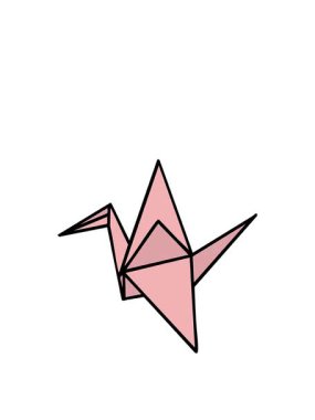 Japon katlanmış kağıt origami vincinin zıplama hareketi