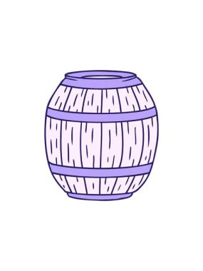 Ahşap bir fıçının el çiziminin radyoaktif parlayan animasyonu