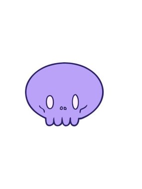 Kafatası çizgi filminin yatay titreşimli animasyonu