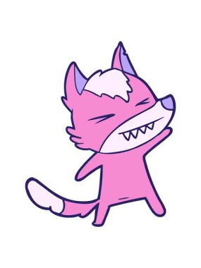 pixelize effect animation of angry wolf cartoon design