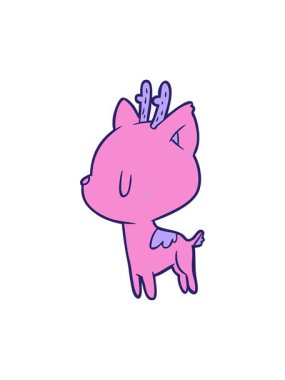 bob and pause animation of cute cartoon deer