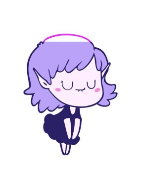 Mutlu çizgi film elf kızı elbise giyerken canlandırmayı çalıştır.