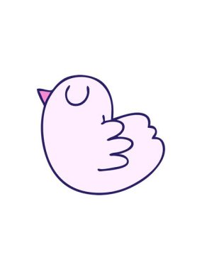 Karikatür sarı kuşun el yapımı animasyonu