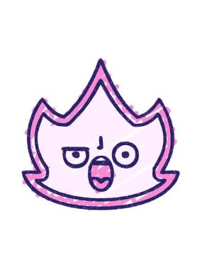 popping motion animation of Flame Character Chalk Drawing