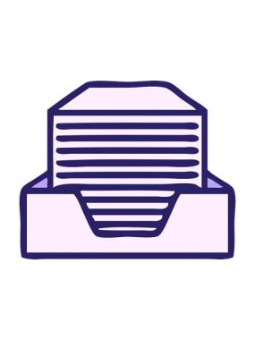 Bir yığın ofis kağıdının çizgi filminin ışık efekti animasyonu