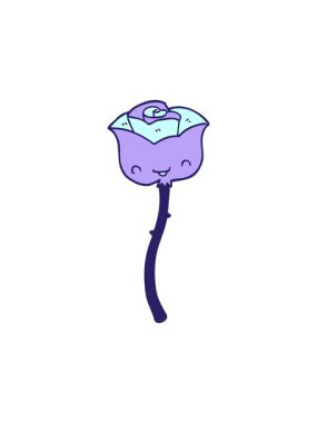 Dikkat çekici çizgi film gül çizimi.