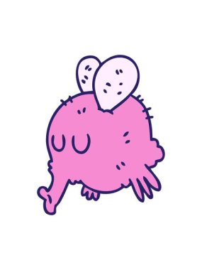 el çizimi çizgi film sineğinin basınçlı animasyonu