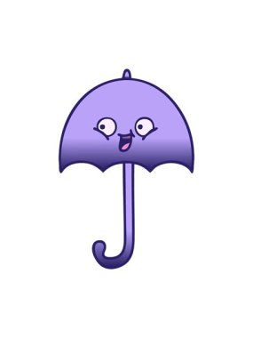 Bir şemsiyenin gölgeli çizgi filminin animasyonunu salla ve durdur