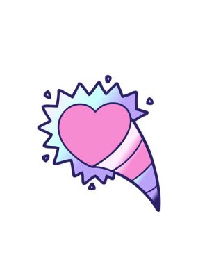 Yanıp sönen radyan çizgileri çizgi filmin aşk işareti vuruşunun animasyonu