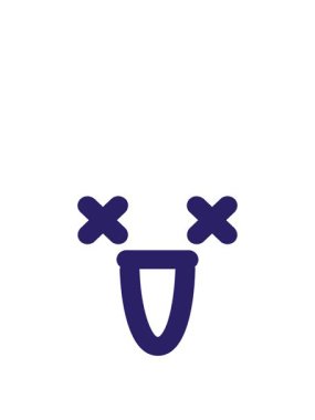 Süper mutlu ölü yüz ikonunun animasyonunu büyütüyorum.