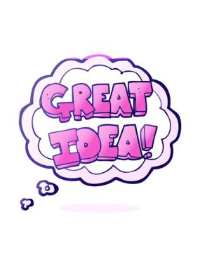 freehand çizilmiş düşünce balonu çizgi filmi Büyük Fikir Sembolünün animasyonunu güçlendir