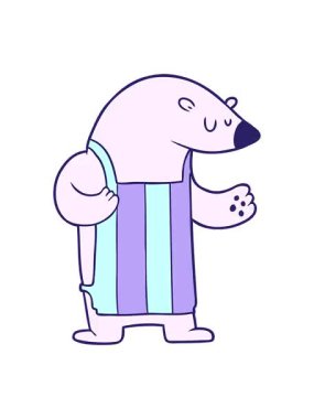 Karikatür kutup ayısı şefinin animasyonunu renklendir