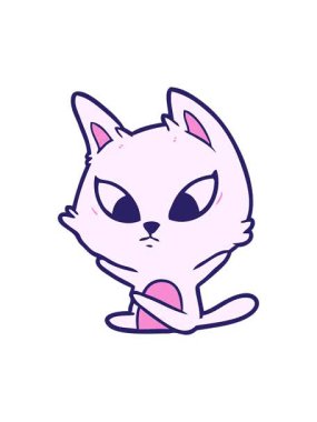 bob and pause animation of confused cartoon cat sitting