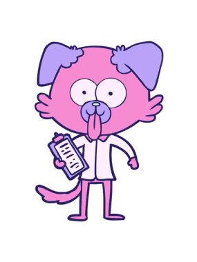 Dilini dışarı çıkaran çizgi film köpeğinin titreşimli animasyonu