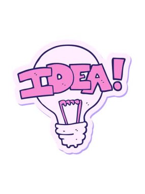 Çizgi film fikri ampul sembolünün hareketli yapıştırmasını salla