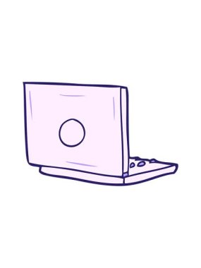 Çizgi film dizüstü bilgisayarının pixelize etkisi