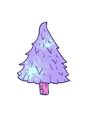 Bir karikatür Noel ağacının canlandırmasını renklendir