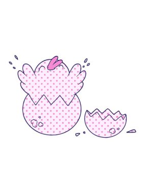 Çizgi film hatununun yumurtadan çıkışını salla ve durdur