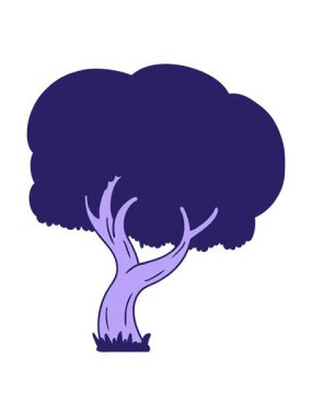 Bir yaz ağacının çizilmiş karikatürünün canlandırma efektini piksel hale getir