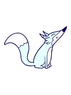 Kutup tilkisi çizgi filminin neon ışık efekti animasyonu