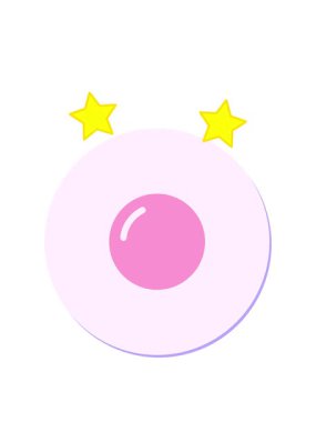 Kızarmış yumurta çıkartmasının dönen yıldız animasyonu