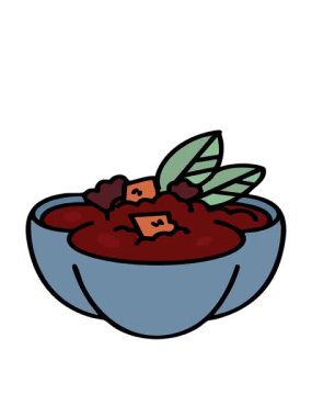 Geleneksel sıcak Brezilya feijoada güvecinin hareketli animasyonu