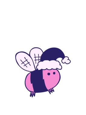 Noel şapkası takan sevimli çizgi film arısının animasyonunu genişletiyorum.