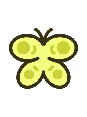 Sevimli bir kelebeğin basit ama cesur çiziminin renk değişimi