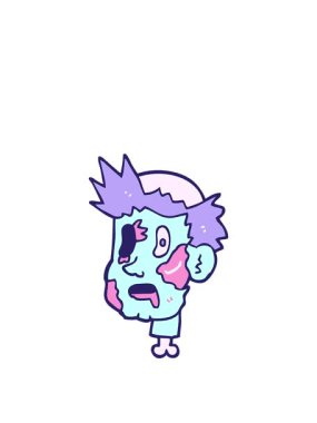 Çizgi film zombi kafasının animasyonunu uzatıyorum.