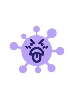 Dilini dışarı çıkaran iğrenç virüsün hareketli animasyonu