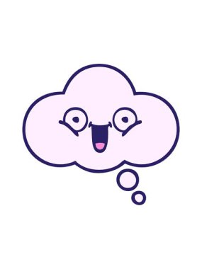 Düşünce baloncuğunun tatlı çizgi filminin hareketli animasyonu