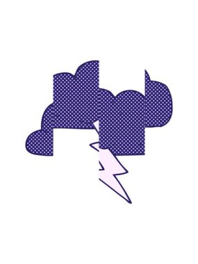 Serbest ve çizilmiş karikatür bulutunun bölünmüş hareket animasyonu