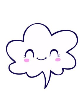 Konuşma baloncuklu şirin çizgi film suratının neon ışık efekti canlandırması