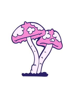 Bir mantar çiziminin dönen hareket animasyonu