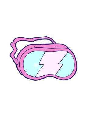 Çizgi film kayak gözlüklerinin ışıltı etkisi