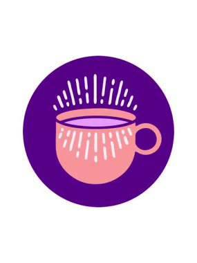 Parlak renkli kahve fincanının hareketli animasyonu