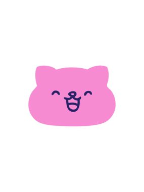 Küçük şirin kedi suratının canlandırma etkisi.