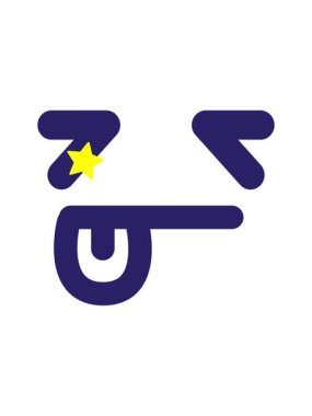 Parlayan yıldızlar basit bir uyuyan yüz simgesinin animasyonunu etkiler.