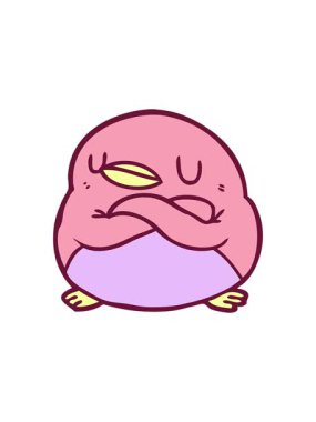 Çizgi film pengueninin parlak renkli çapraz kollarını salla ve duraklat