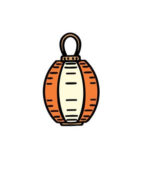 Geleneksel Japon tarzında asılı fenerin canlanması ve yüzdürülmesi