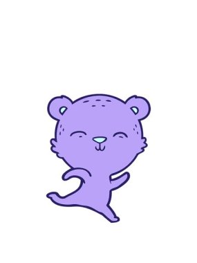 Neşeli bir ayı çizgi filminin animasyonunu uzatıyorum.