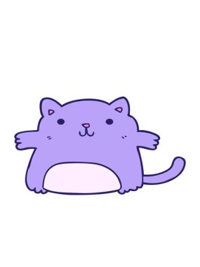 Bir çizgi film kedisinin eğlenceli canlandırmasının hareketli animasyonu