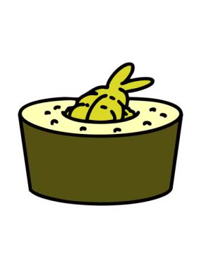 Geleneksel Japon suşisinin renk değiştiren karidesli hali.